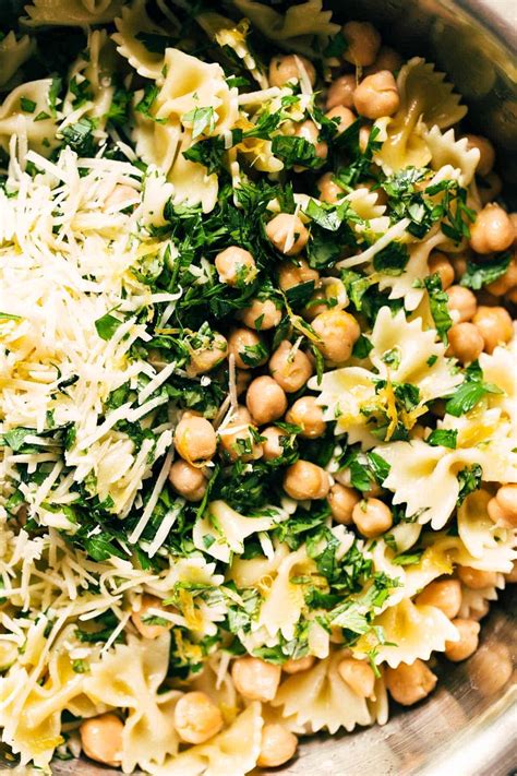 lemon-herb-pasta-salad-with-marinated-chickpeas image