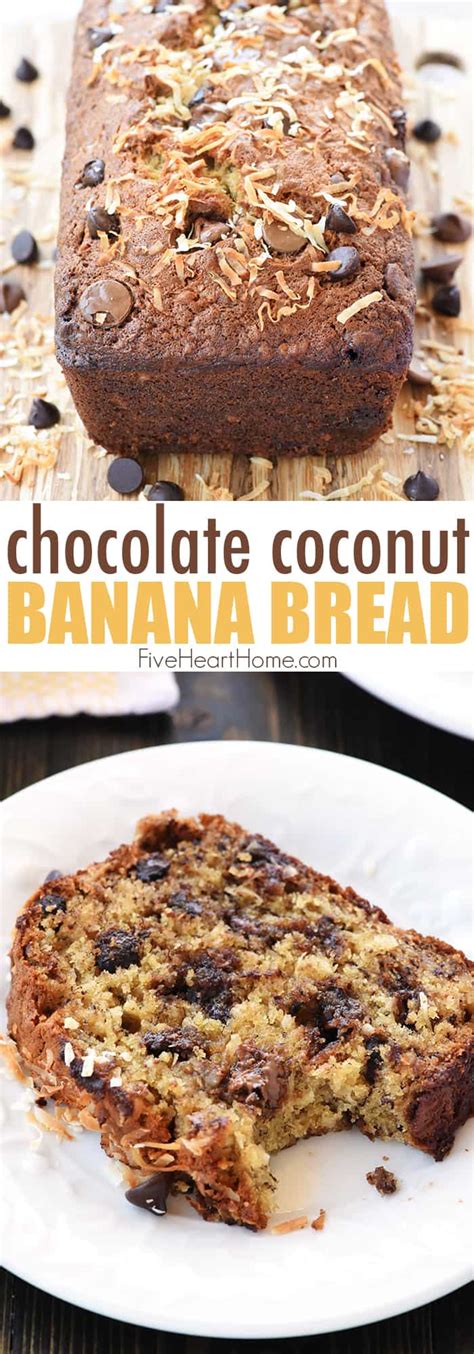 chocolate-coconut-banana-bread-fivehearthome image