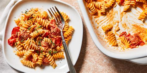 baked-tomato-feta-pasta-recipe-eatingwell image