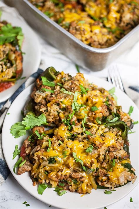 stuffed-poblano-peppers-with-turkey-rice-the-rustic image