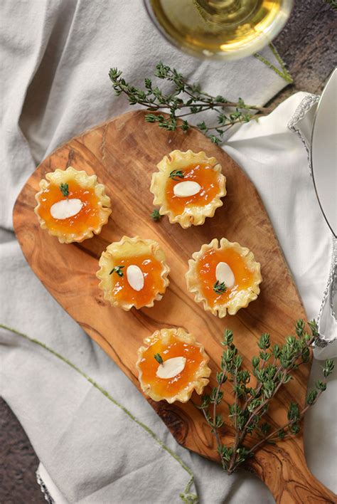 almond-apricot-and-brie-phyllo-cups-simple-seasonal image