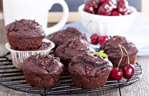 chocolate-sour-cherry-muffins-recipe-sparkrecipes image