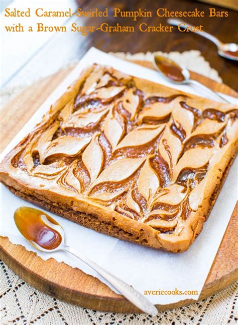 salted-caramel-swirled-pumpkin-cheesecake-bars image