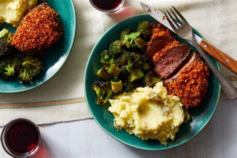 parmesan-crusted-steaks-with-mashed-potatoes image