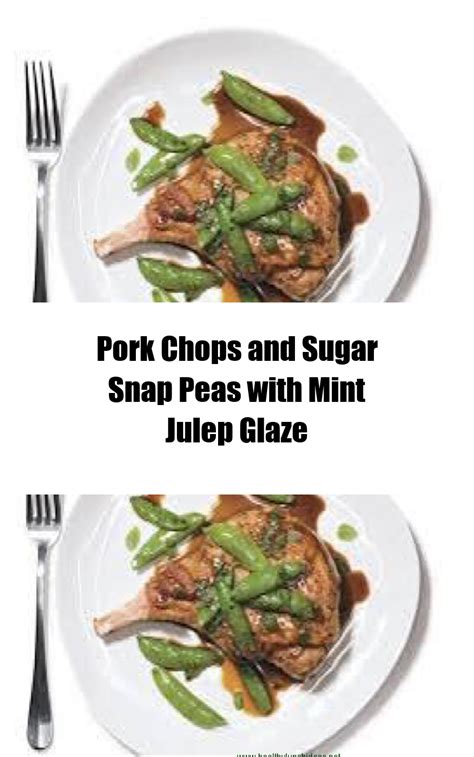 pork-chops-and-sugar-snap-peas-with-mint-julep-glaze image