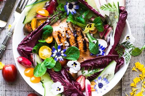 grilled-salmon-salad-with-spring-greens-the-view image