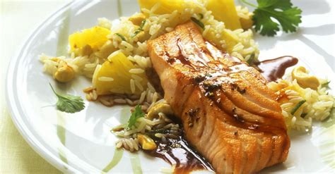 teriyaki-salmon-with-pineapple-rice-recipe-eat image
