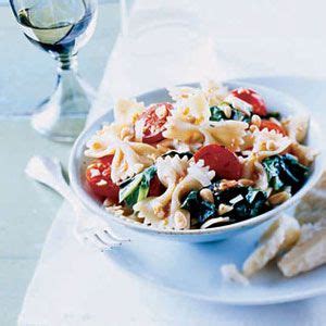 bow-ties-with-spinach-cherry-tomatoes-pasta image