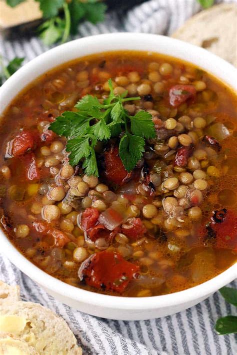 greek-lentil-soup-fakes-soupa-slow-cooker-optional image
