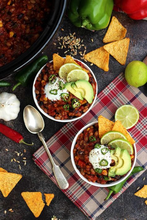 the-best-slow-cooker-vegan-chili-happy-kitchen image