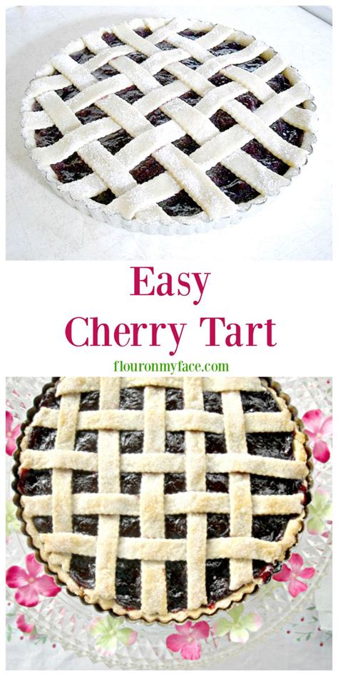 how-to-make-an-easy-cherry-tart-recipe-flour-on-my image