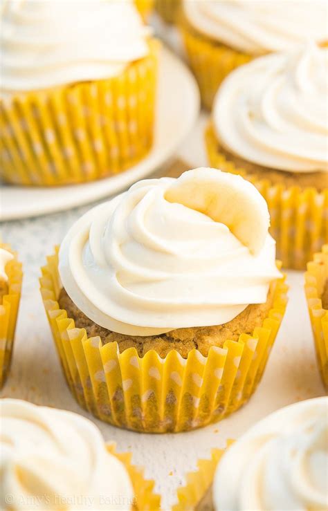 healthy-banana-cupcakes-with-cream-cheese-frosting image