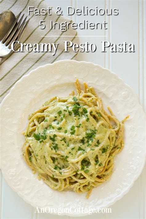 fast-5-ingredient-creamy-pesto-pasta-recipe-an-oregon image