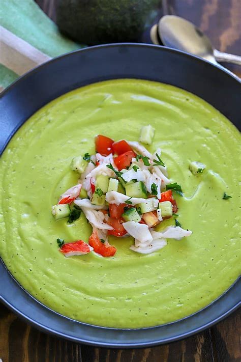 avocado-soup-with-crab-topping-yummy-healthy-easy image