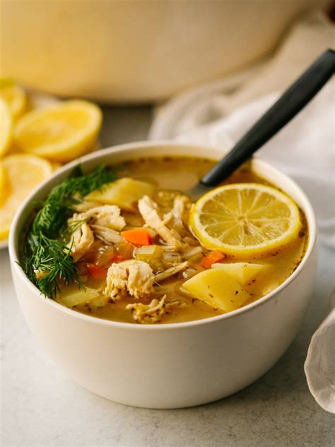 greek-lemon-chicken-soup-mad-about-food image