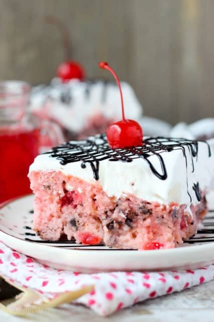 fluffy-cherry-chocolate-chip-poke-cake image