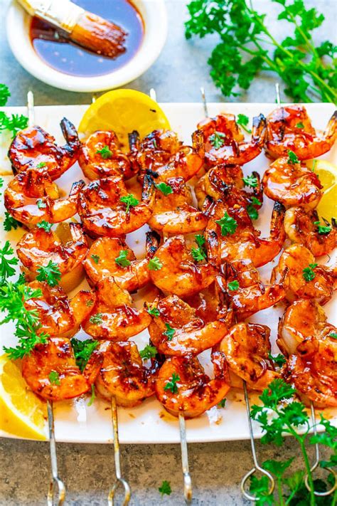 10-minute-honey-barbecue-grilled-shrimp-averie-cooks image