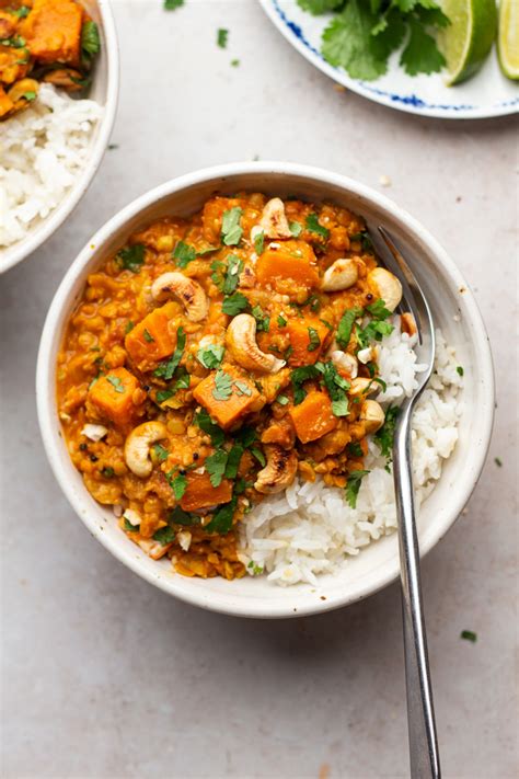 sweet-potato-and-red-lentil-curry-lazy-cat-kitchen image