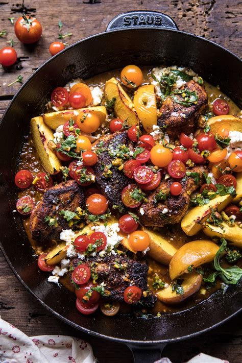 skillet-moroccan-chicken-with-tomatoes-peaches-and image