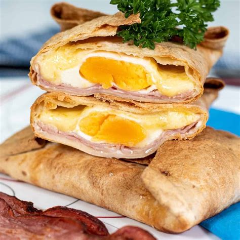 no-mess-cheesy-air-fryer-ham-and-egg-pockets image