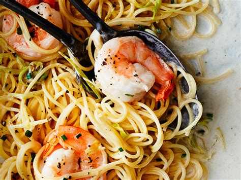 angel-hair-pasta-with-shrimp-and-green-garlic-sunset image