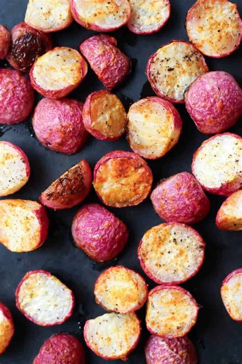 baked-roasted-radishes-recipe-video-wicked-spatula image