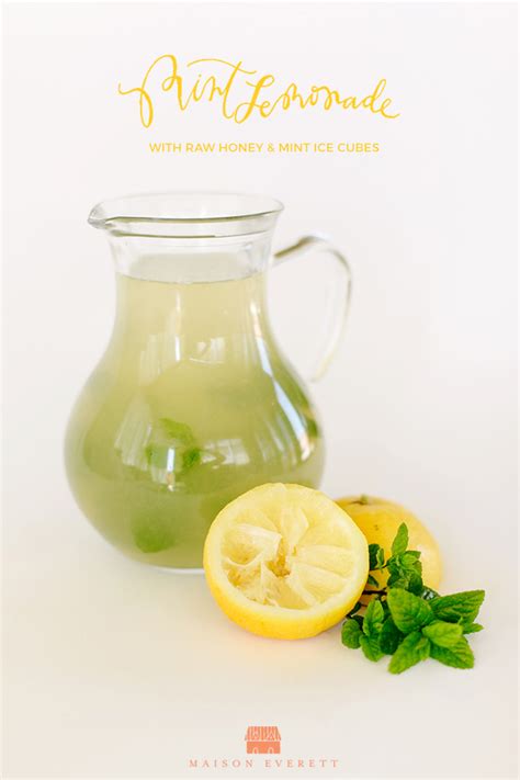 mint-lemonade-with-raw-honey-and-mint-ice-cubes image