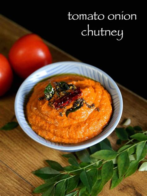 onion-tomato-chutney-recipe-hebbars-kitchen image