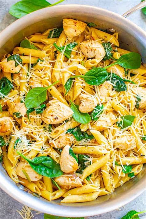 lemony-chicken-spinach-pasta image