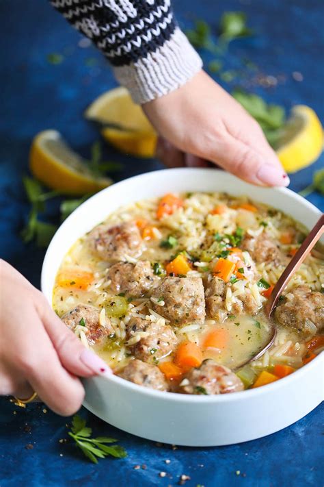 chicken-meatball-noodle-soup-recipe-damn-delicious image
