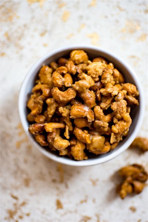15-minute-easy-candied-cashews-recipe-salt image