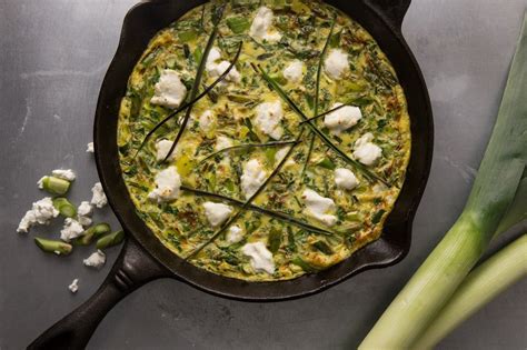 frittata-with-leeks-asparagus-and-goat-cheese image