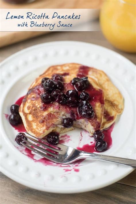 lemon-ricotta-pancakes-with-blueberry-sauce-valeries image