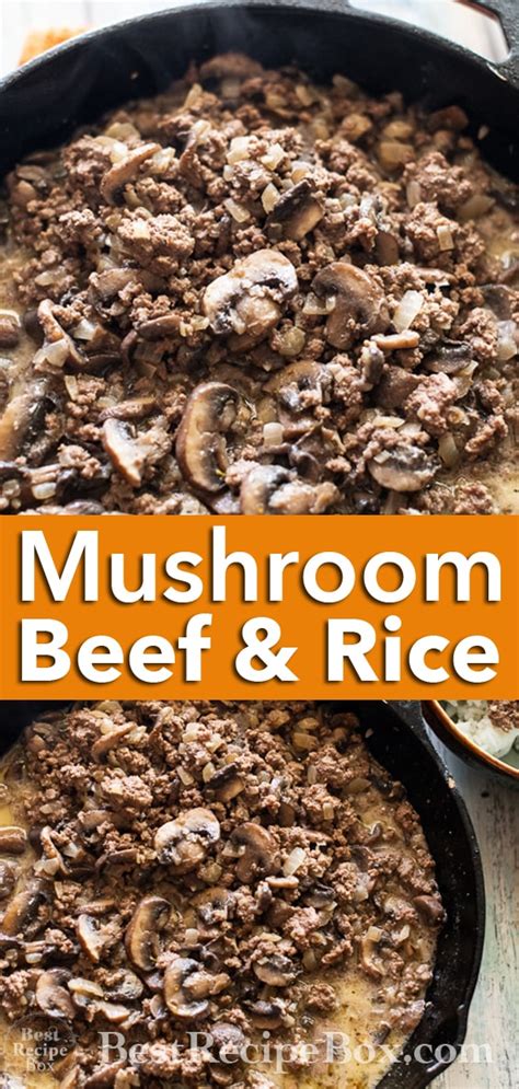 mushroom-beef-and-rice-recipe-easy-skillet-best image
