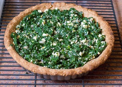 spinach-tart-with-olive-oil-cracker-crust-flying image