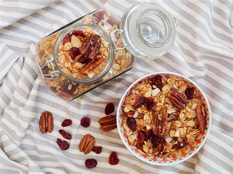 homemade-granola-recipe-with-cranberries-coconut image