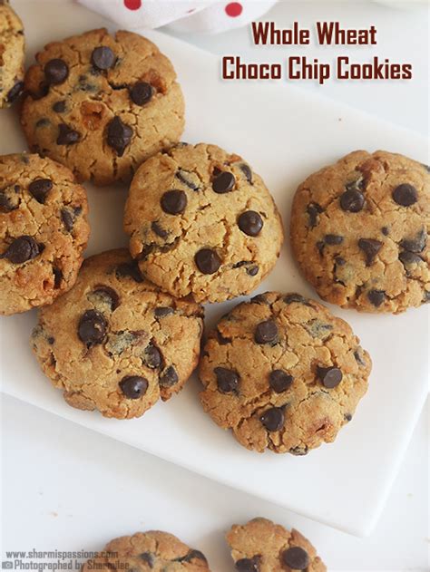 whole-wheat-choco-chip-cookies-recipe-sharmis image