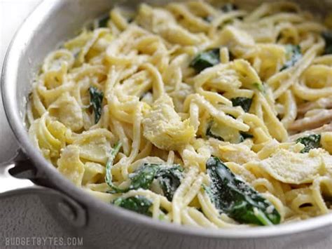 20-minute-creamy-spinach-artichoke-pasta-budget image