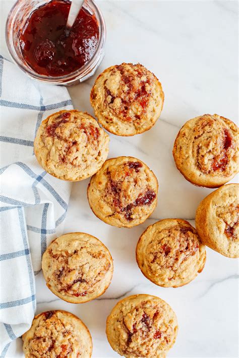 strawberry-jam-filled-oat-muffins-eat-yourself-skinny image