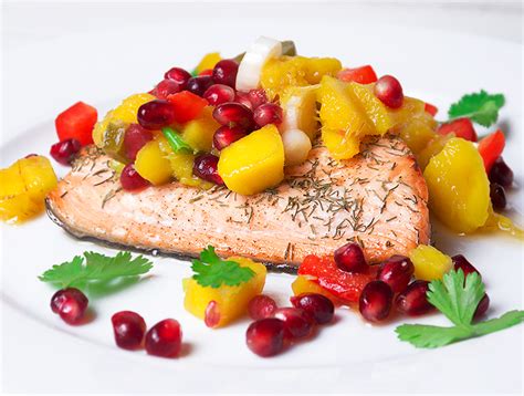 salmon-with-mango-and-pomegranate-salsa-healthy image