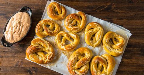 baked-soft-pretzels-with-beer-cheese-sauce image