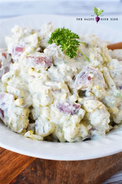 dill-potato-salad-with-red-skinned-potatoes-salty image