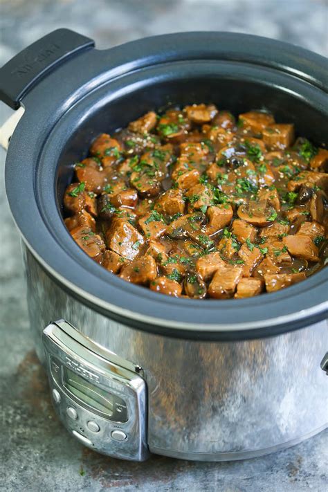 slow-cooker-steak-tips-with-mushrooms image