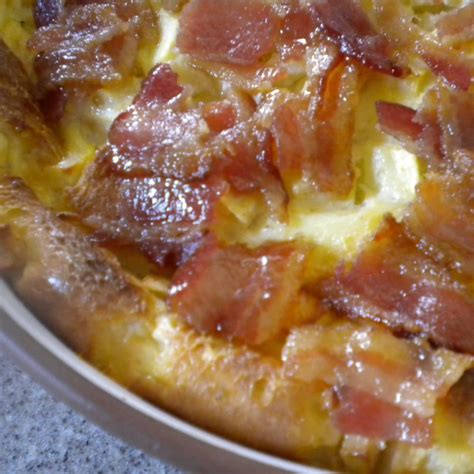 bread-pudding-with-apple-and-brown-sugared-bacon image