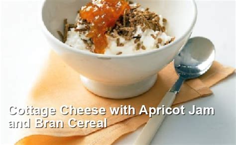 cottage-cheese-with-apricot-jam-and-bran-cereal image