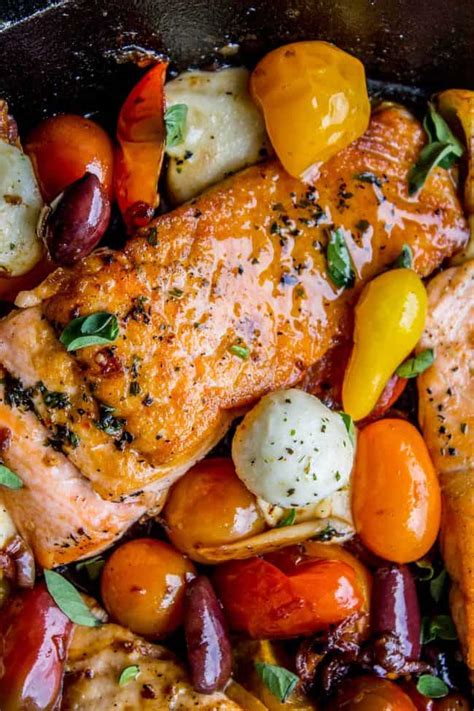 pan-seared-salmon-with-cherry-tomatoes-and-mozzarella image