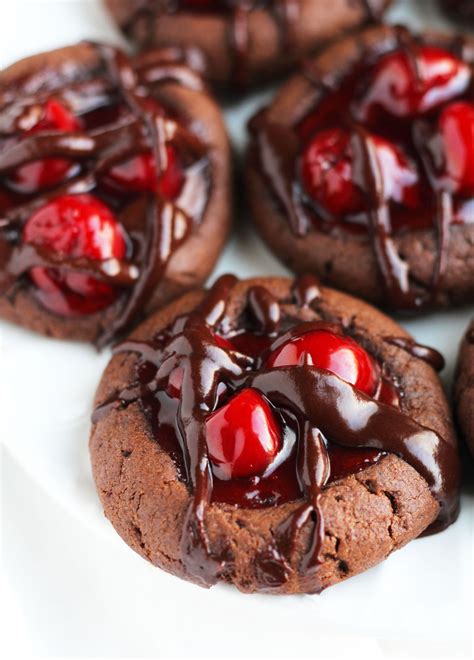 chocolate-cherry-thumbprint-cookies-3-yummy image