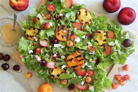 grilled-stone-fruit-goat-cheese-and-pistachio-salad image
