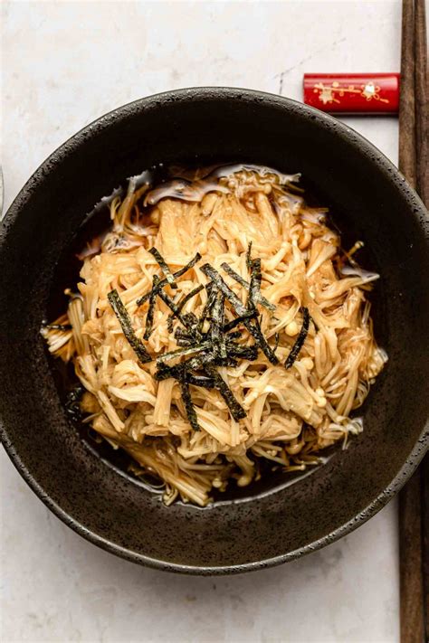 enoki-mushrooms-with-soy-butter-sauce-5-minutes image