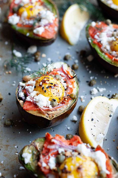 baked-eggs-in-avocado-with-salmon-recipe-simply image